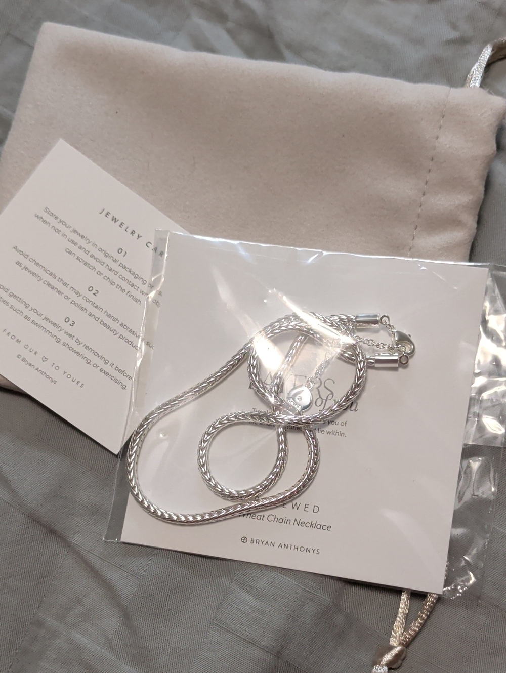 Bryan Anthonys Silver Braided Wheat Chain Necklace